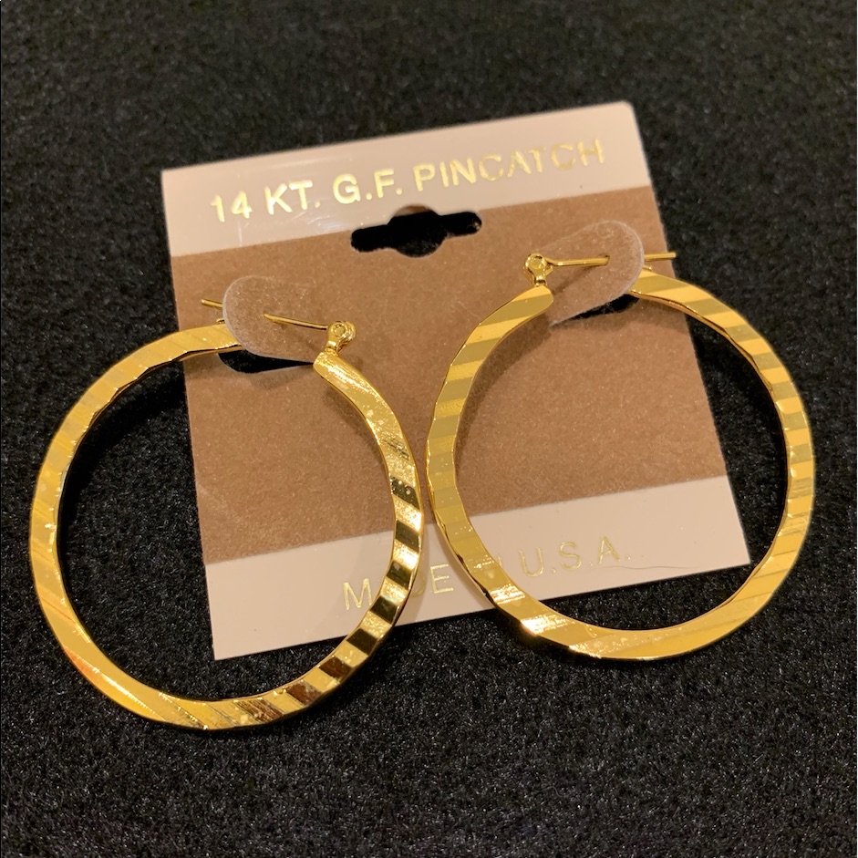 14 Kt GF Gold Pincatch Hoop Earrings